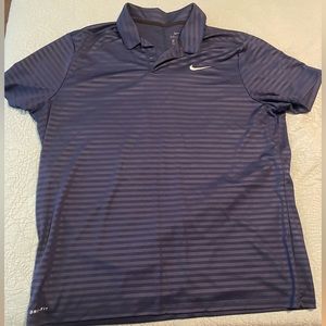 Men’s Nike Dri-Fit Striped Navy Polo Shirt, size: XXL, perfect to use 👍